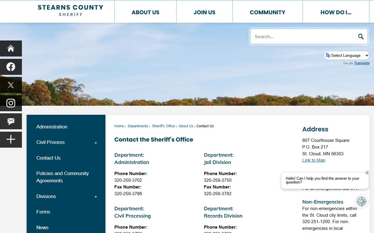 St. Cloud sheriff office bench warrant search tools